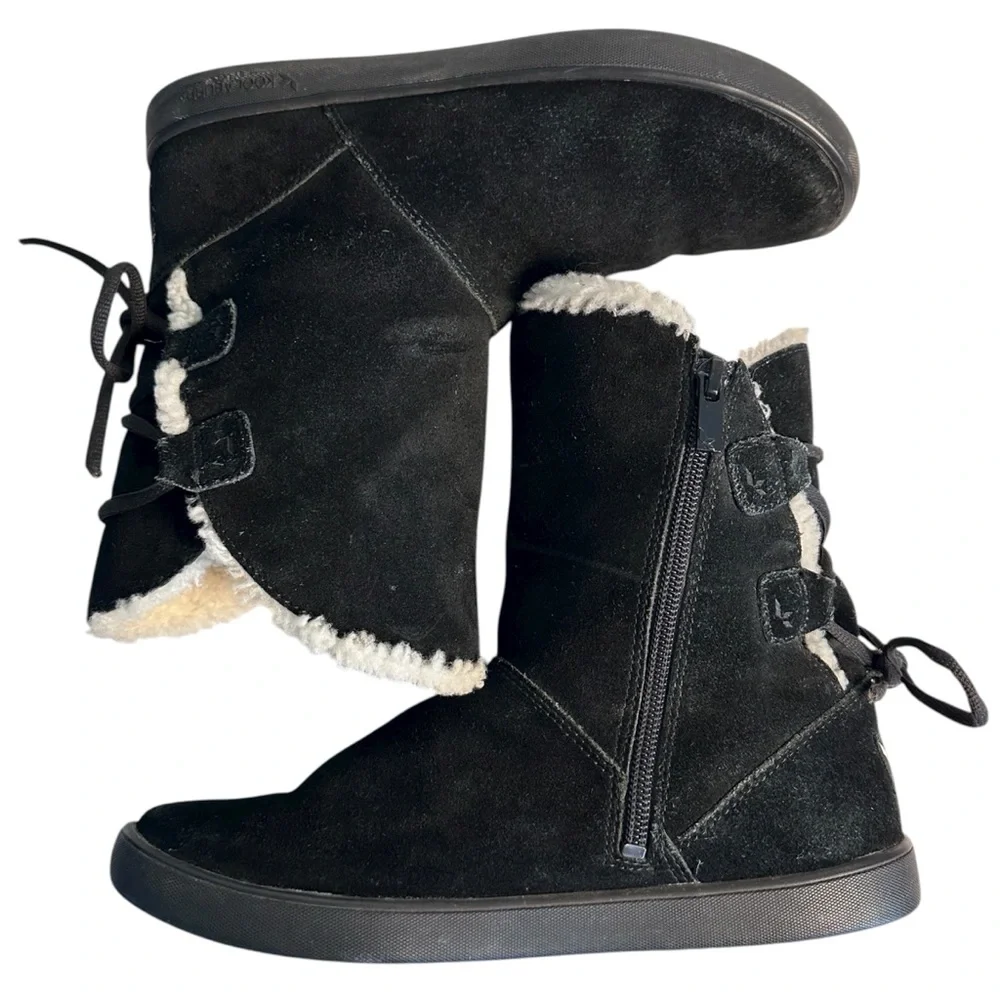 Koolaburra by UGG Shazi Short Tie Black Sheepskin Winter Boots